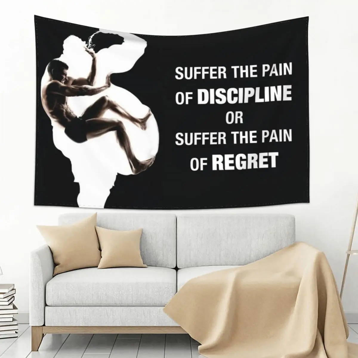 

Bodybuilding Fitness Inspirational Workout Quote Tapestry Tapete For The Wall Home Decorators Decoration For Rooms Tapestry