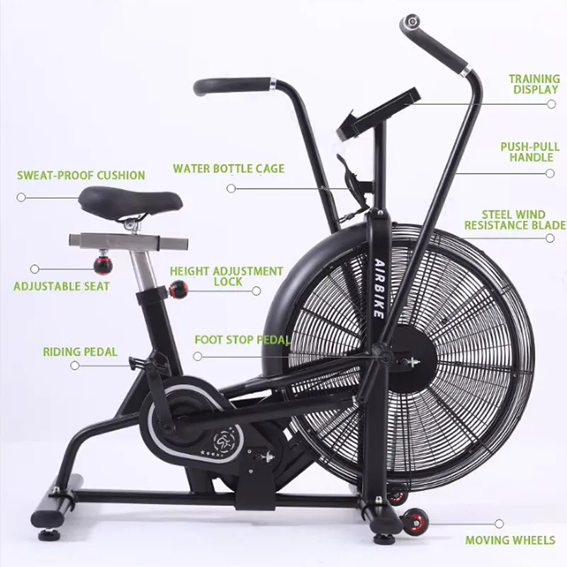 2026 Fitness Commercial Equipment Air-Resistance Exercise Fan Bike With Dual Action Handlebars Professional Air Bike For Gymprom