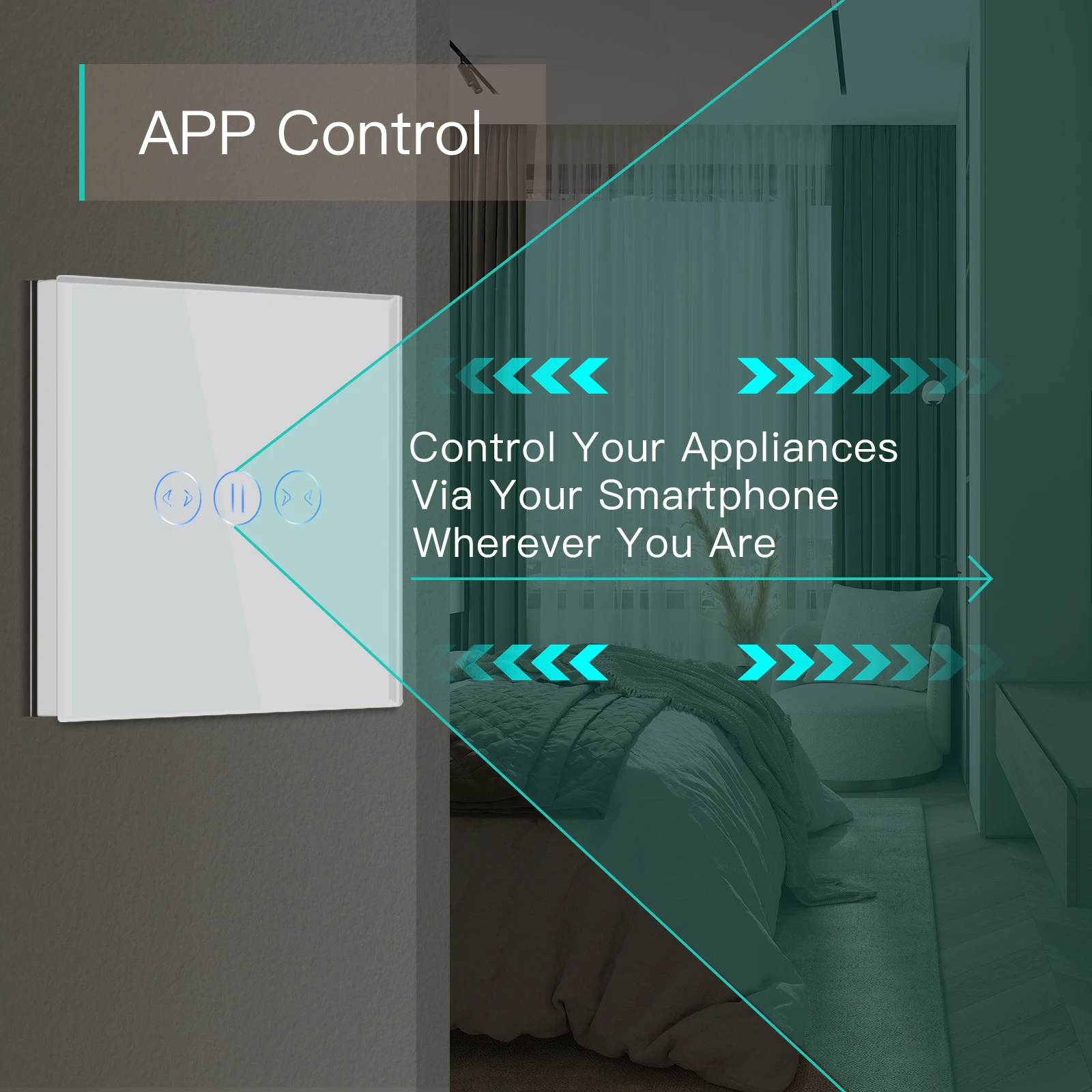 BSEED Zigbee Curtain Switches Phone Smart Switch Wall Window Shade Switches Tuya Control Smart Life APP Google Alexa Neutral