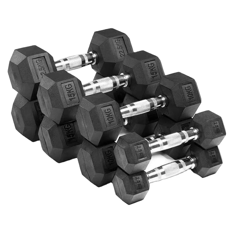 

Rubber Hexagonal Dumbbells Durable Rubber Coated Hexagonal Dumbbells for Strength Training Fitness Workouts Home and Gym
