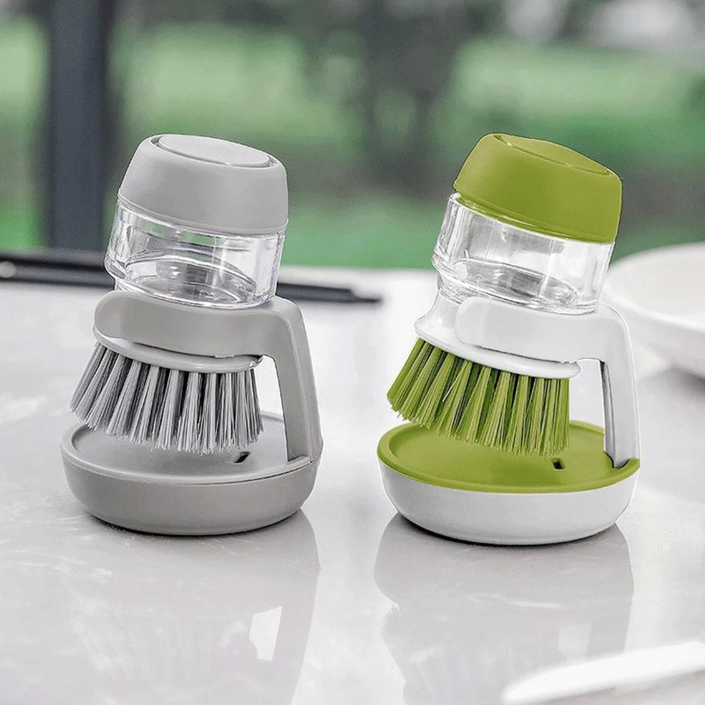 Dishwashing Brush with Soap Dispenser Household Soap Dispenser Dishwashing Brush Kitchen Dishwashing Brush with Holder