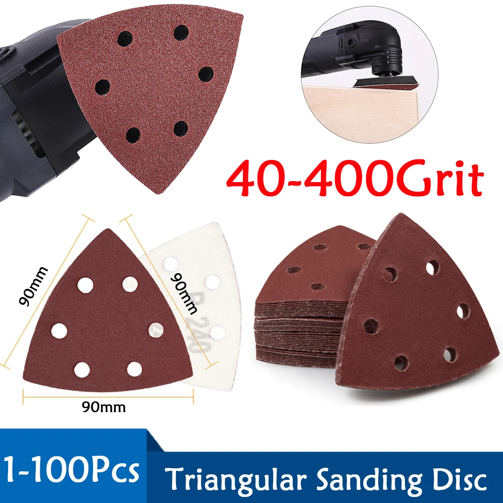 

Self-adhesive Sandpaper Triangular Sanding Disc 90mm Delta Sander Hook & Loop Sandpaper Abrasive Tools For Polishing Grit 40-400