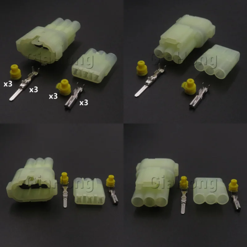 1 Set 3 Ways AC Assembly Car Electric Jet Locomotive Wire Plug 6180-3451 6187-3801 Auto Oil Pump Cable Harness Sealed Socket