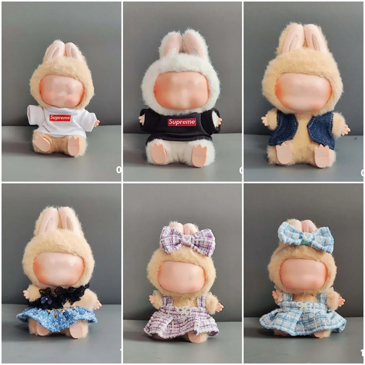 

Clothes for Labubu 17cm Plush Doll Fashion Outfit Set - Miniature Doll Soft Lovely Skirt Set, DIY Clothes & Accessories Gift