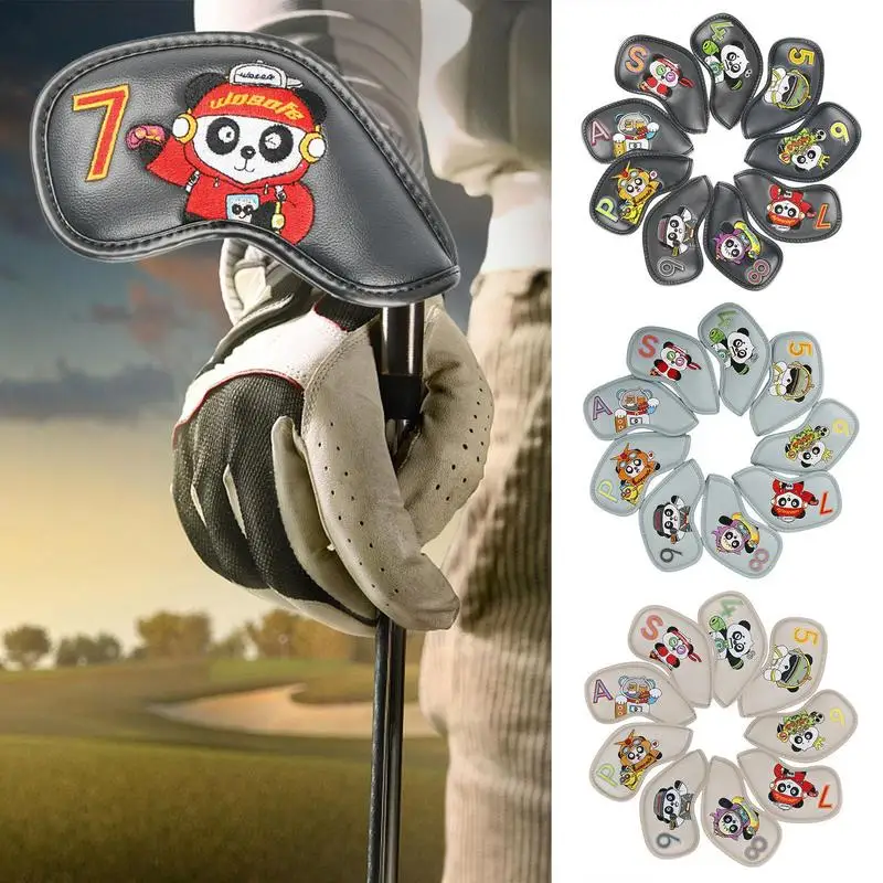 Couvre-tête de club de golf avec étiquette de club, couvre-tête de golf, Krasnobrodé, accessoires de golf pour hommes, couvre-sauna de conducteur, convient à la plupart, 9 pièces