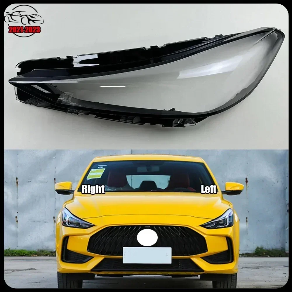 

For MG 5 2021 2022 2023 Auto Car Transparent Lampshade Lamp Shell Front Car Glass Lens Case Headlamp Caps Headlight Cover