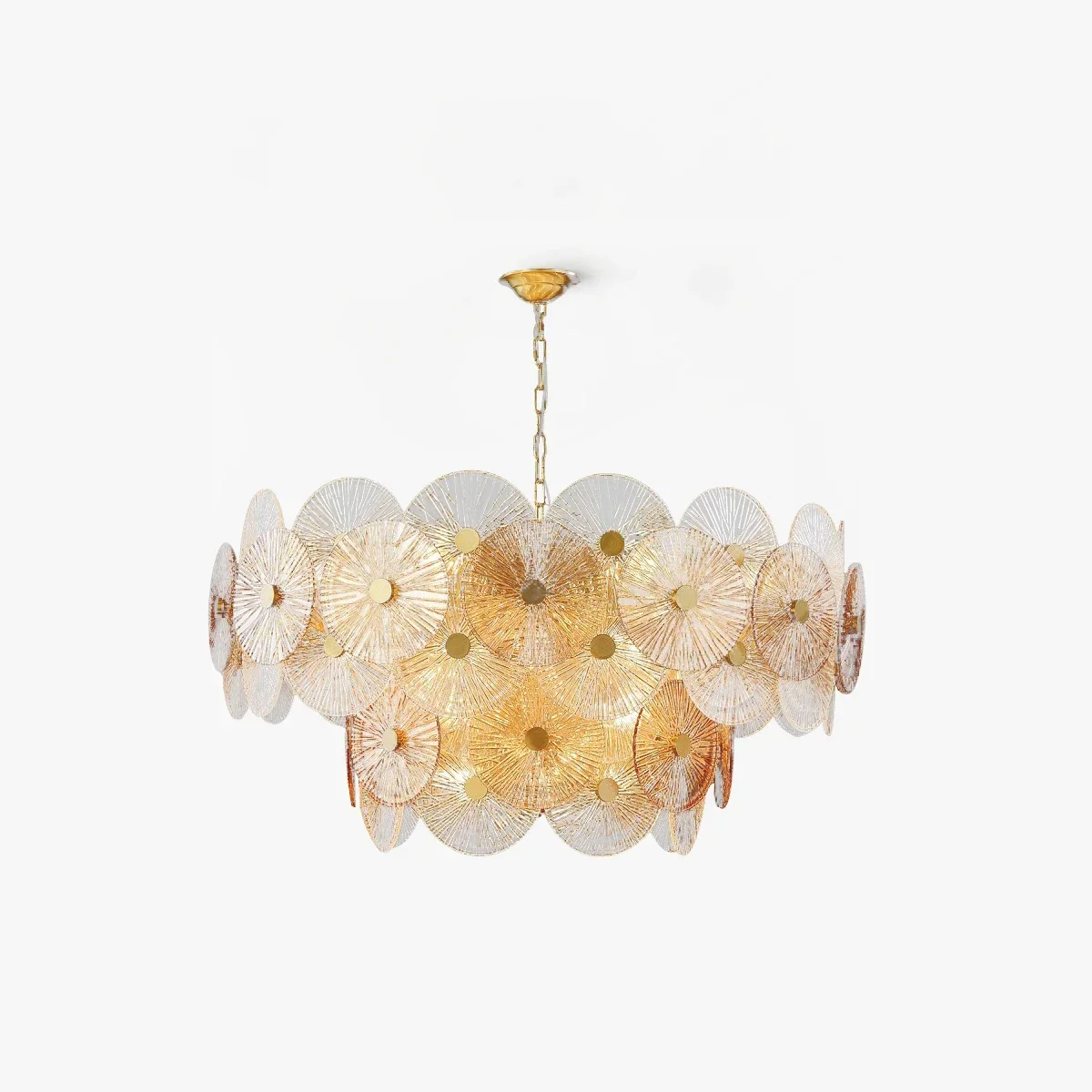 Luxury Sunflower Glass Led Ceiling Chandelier Hotel Lobby Villa Living Room Pendant Light Vintage Ceiling Light for Home Decor