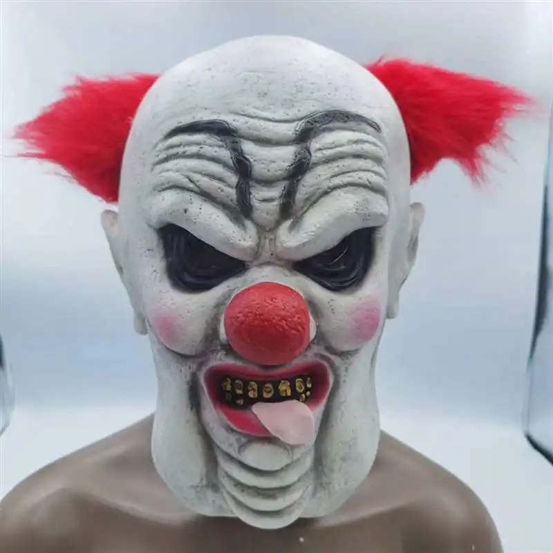 

Halloween New Big Red Round Nose Horror Clown Hood Carnival Party Makeup Mask Props 2025