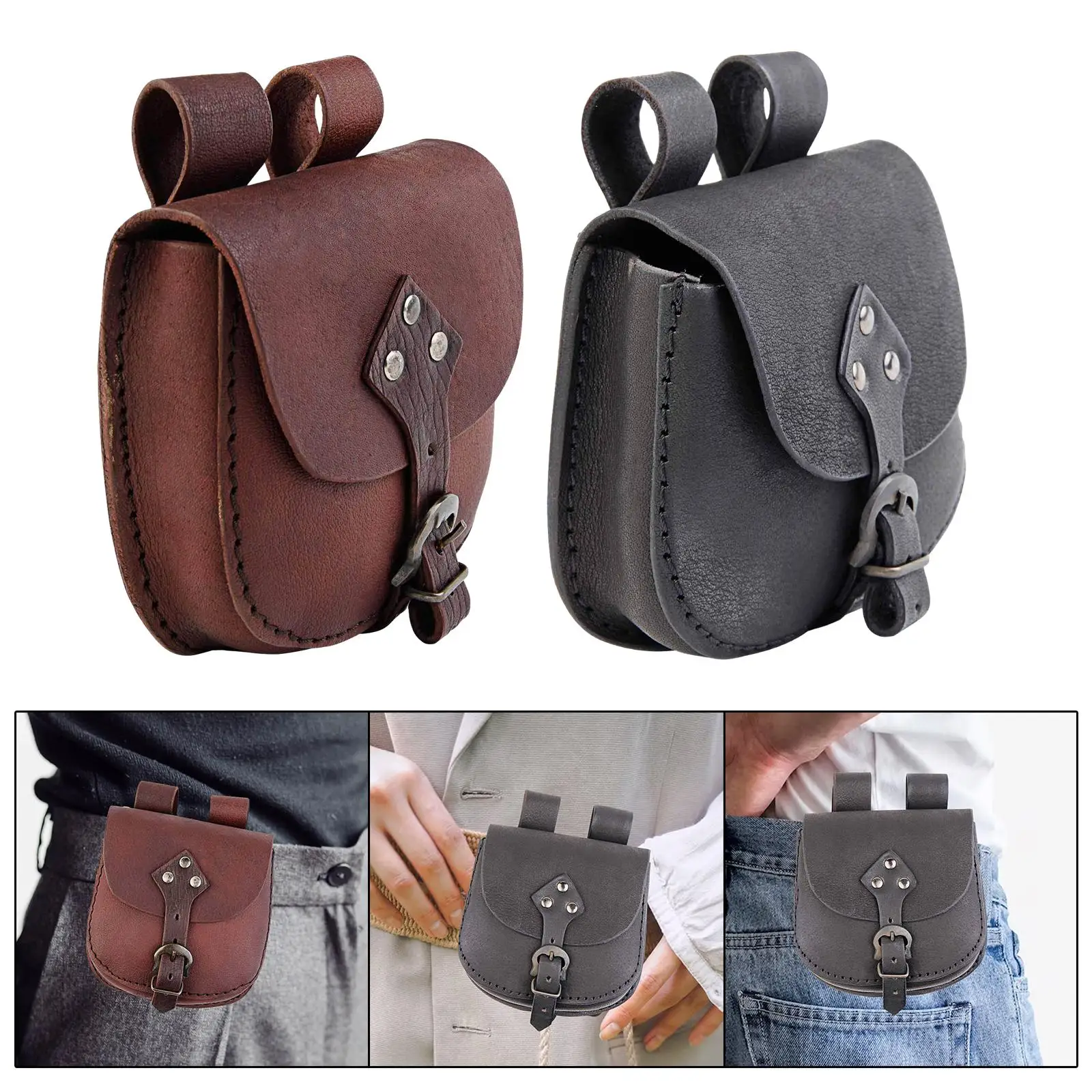 Belt Pouch Vintage Style Medieval Waist Bag for Holiday Men Role Playing