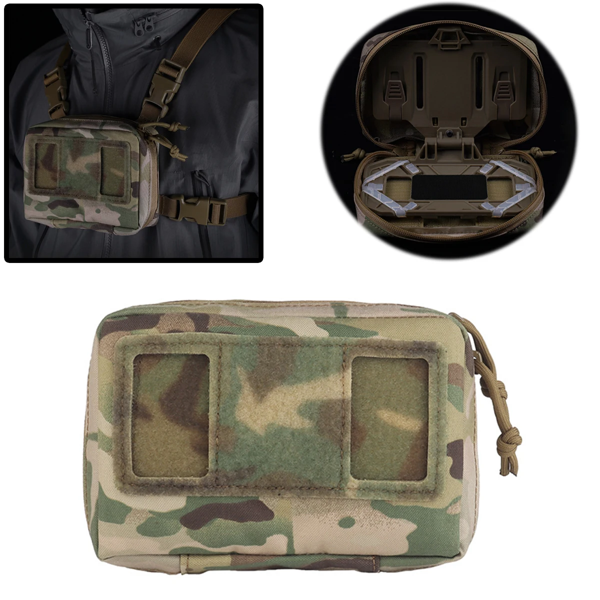 Tactical Folding Navigation Board Dedicated Outer Bag Hunting Vest Chest Mobile Phone Bag For Airgun Paintball Shooting War Game