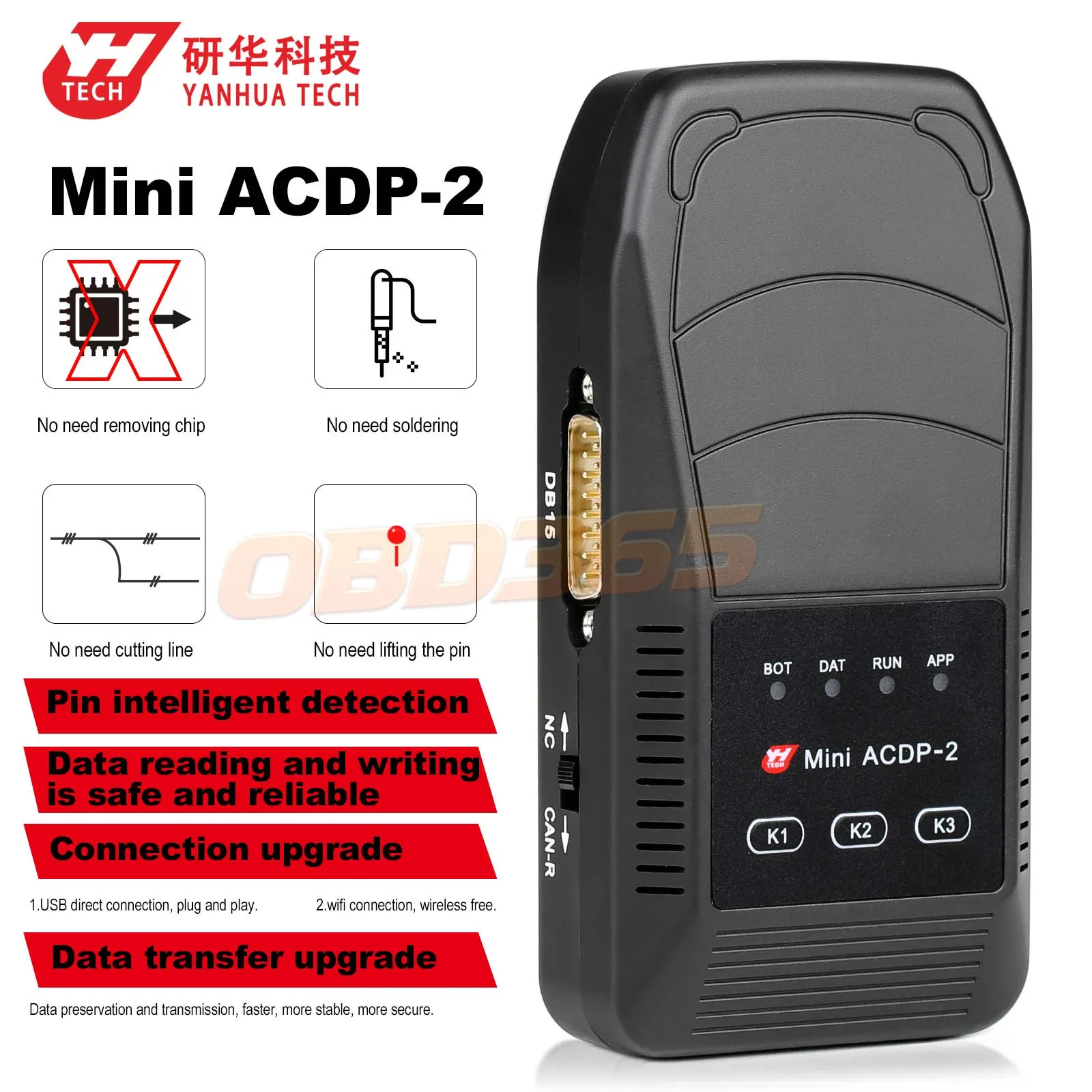 Yanhua Mini ACDP2 Master Basic Module Supports USB and Wireless Connection No Need Soldering Work on PC/Android/IOS