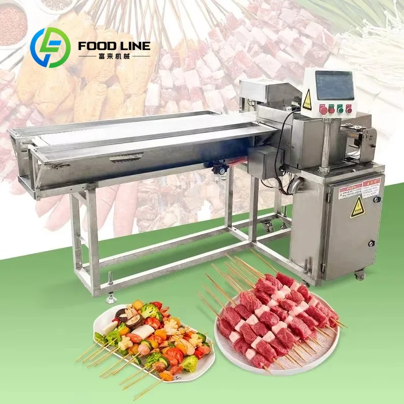 Customize Cube Electric Small Lamb Kebab Barbecue Skewer Meat Ground Wearing String Maker Machine Automatic Grill