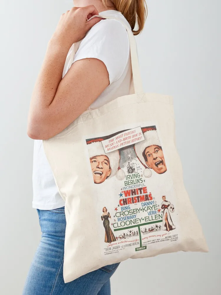 White Christmas - Bing Crosby, Danny Kaye Tote Bag Canvas shoulder bag foldable reusable bag Canvas Shopper handbag