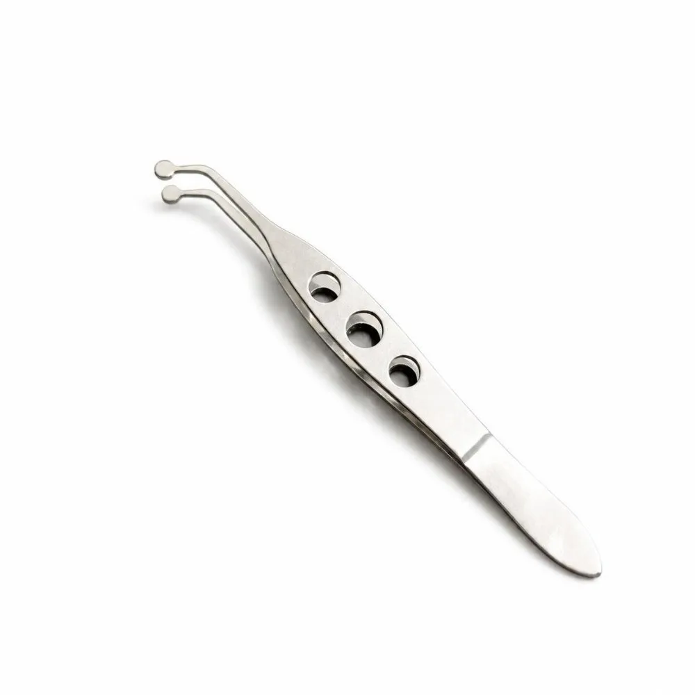 Round Head Meibomian Gland Forceps Stainless Steel Extension Compressor Eye Massage Forceps Eyelid Clip Eyelid Tweezers