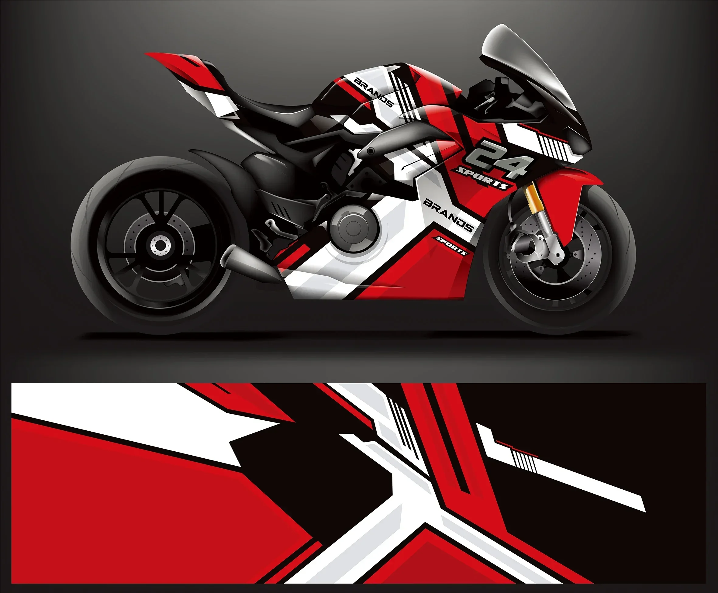 Full Body Racing Graphic Decals Vinyl Wrap Motorcycle Full Wrap Stickers Decorative Motorcycle Race Color Change Film 200*60cm