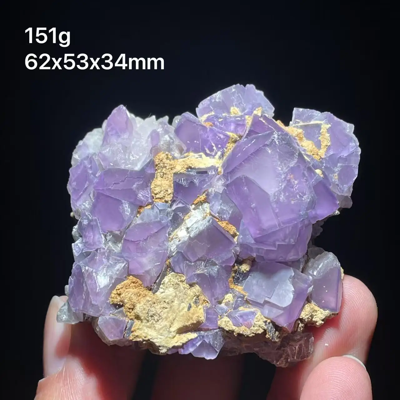 

100% natural purple fluorite UV blue mineral specimen from Yunnan