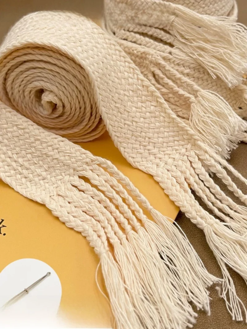 Handwoven Tassel Waist Cord Vintage Belt Ethnic Style Wide Leg Pants Versatile Waist Rope DIY Sewing Accessories Rope