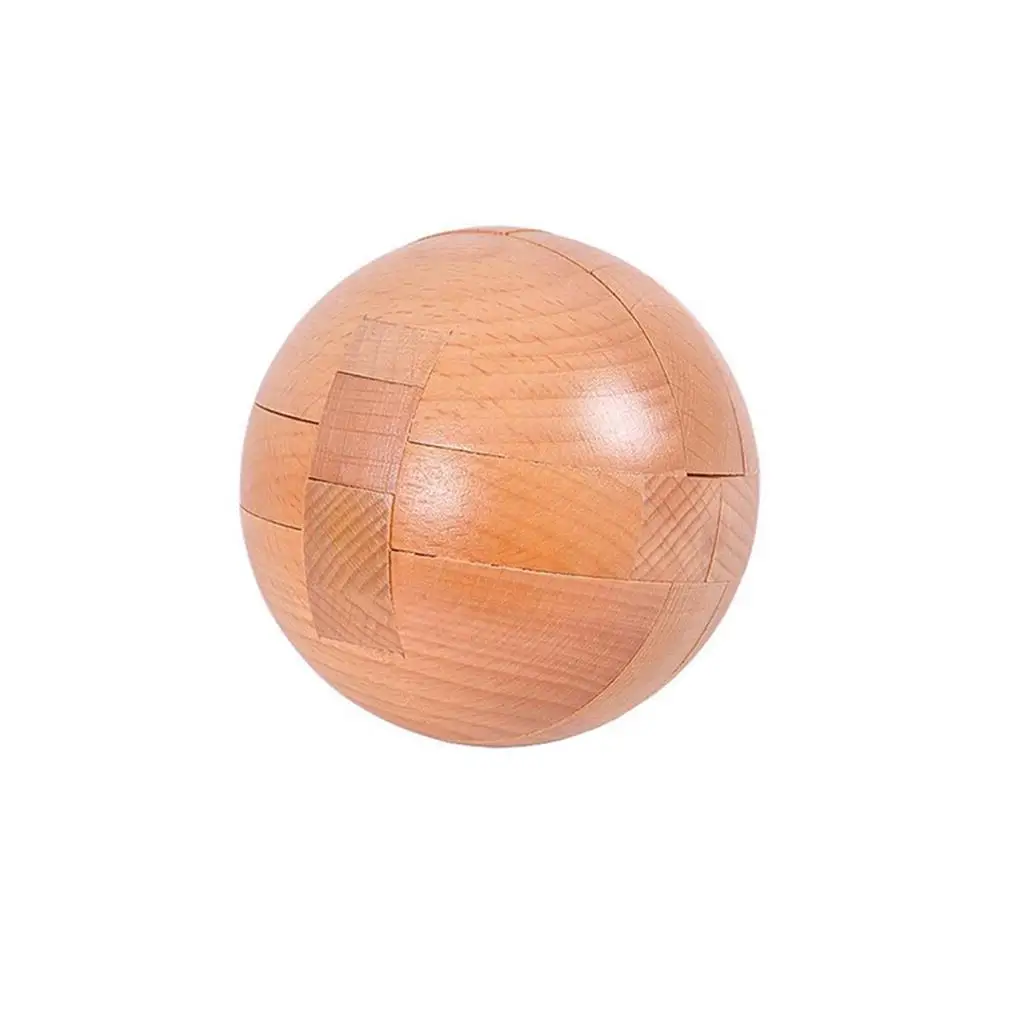 

Wood Kong Ming Lock IQ Brain Teaser Educational Ball Unlock Toys Kids