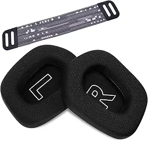 Replacement ear cushions for Logitech G733 G535 G335 Lightspeed wireless gaming headsets, featuring comfortable soundproof foam