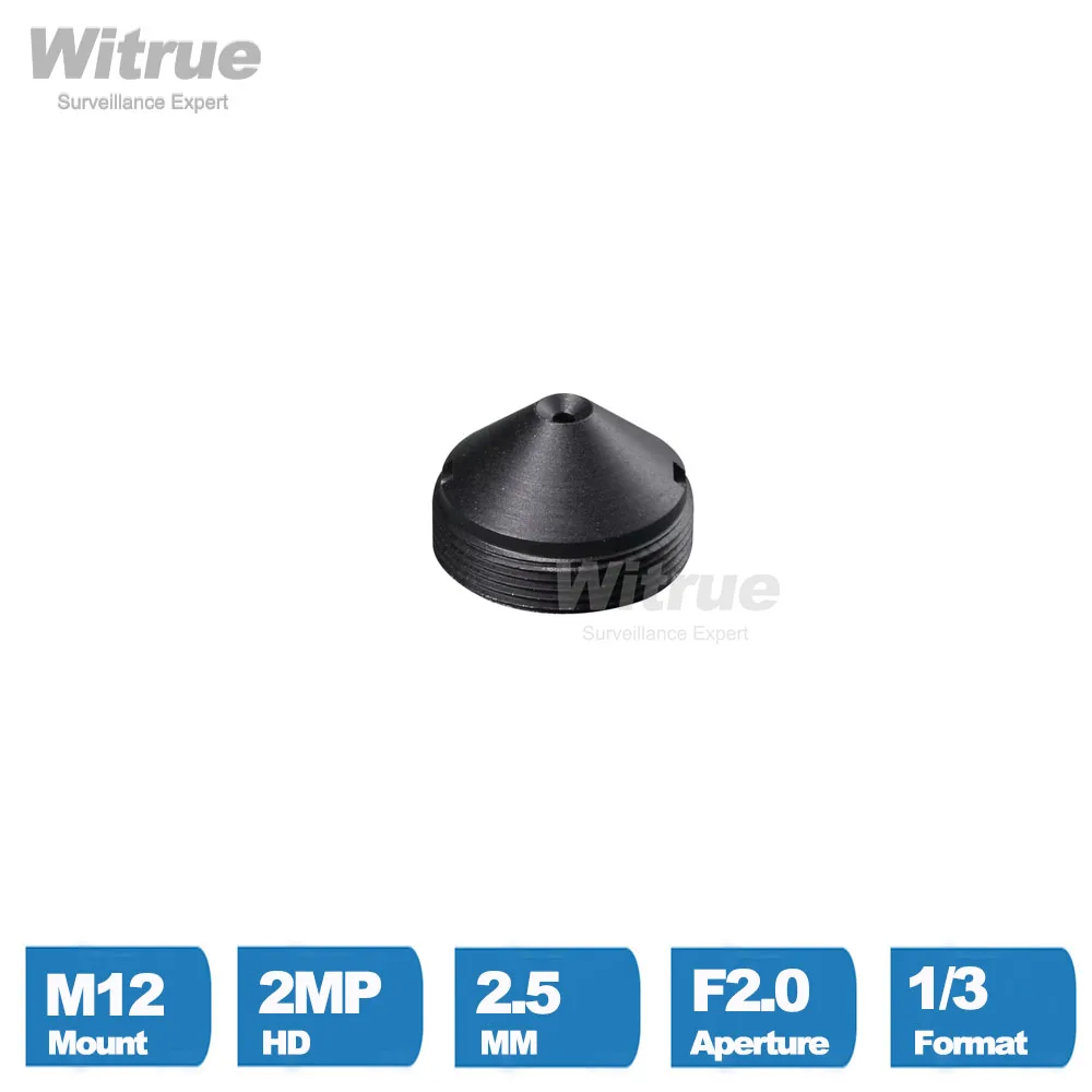 Obiektyw HD CCTV Pinhole 2,5 MM M12 * 0,5 Mocowanie 1/3 "F2.0 110 stopni dla mini kamer bezpieczeństwa