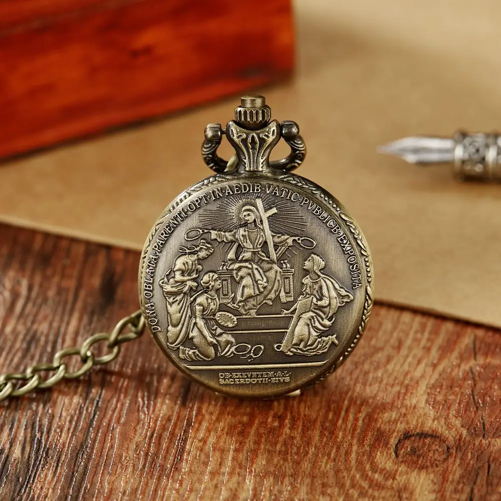 Vintage Religious Pocket Watch/Buddha Head/God/Jesus/DRSun Yat-sen Tibetan Incense Temple Quartz Pocket Gift for Men and Women