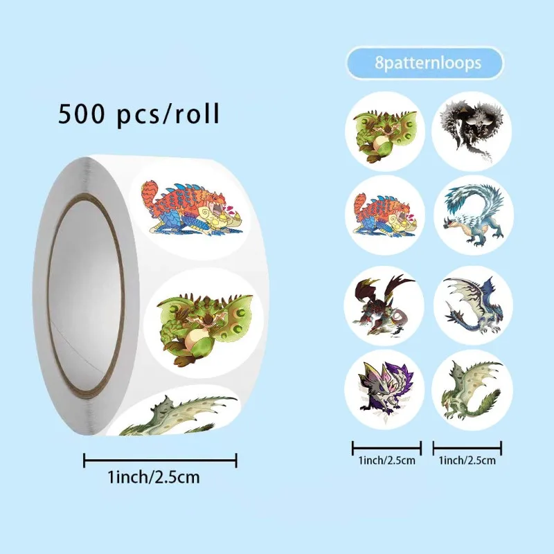 ملصق لطيف على شكل رسوم كرتونية من Monster Hunter Wilds Felyne Rathian لزجاجات المياه للأمتعة DIY ملصق جرافيتي للديكور #6