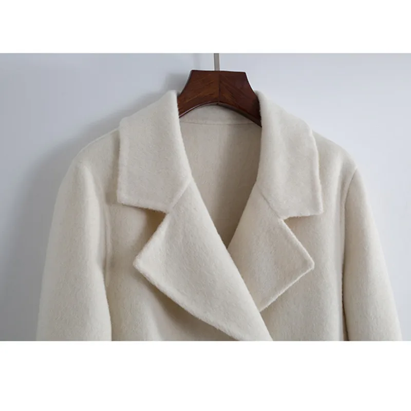 

Autumn Winter New Woolen Blazer Coat Women Fashion Long Sleeve Double Breasted Short Wool Suit Jacket Female Loose Outwear B1424