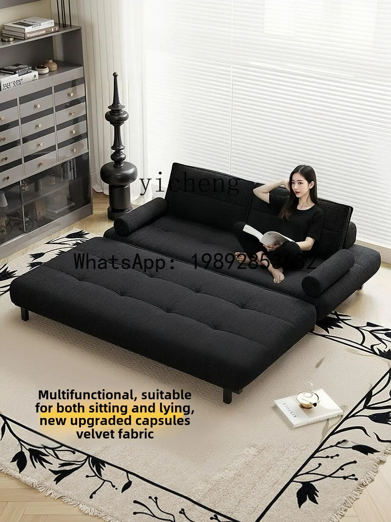 AA fabric single double small apartment living room foldable retractable sofa bed integrated dual-purpose new model