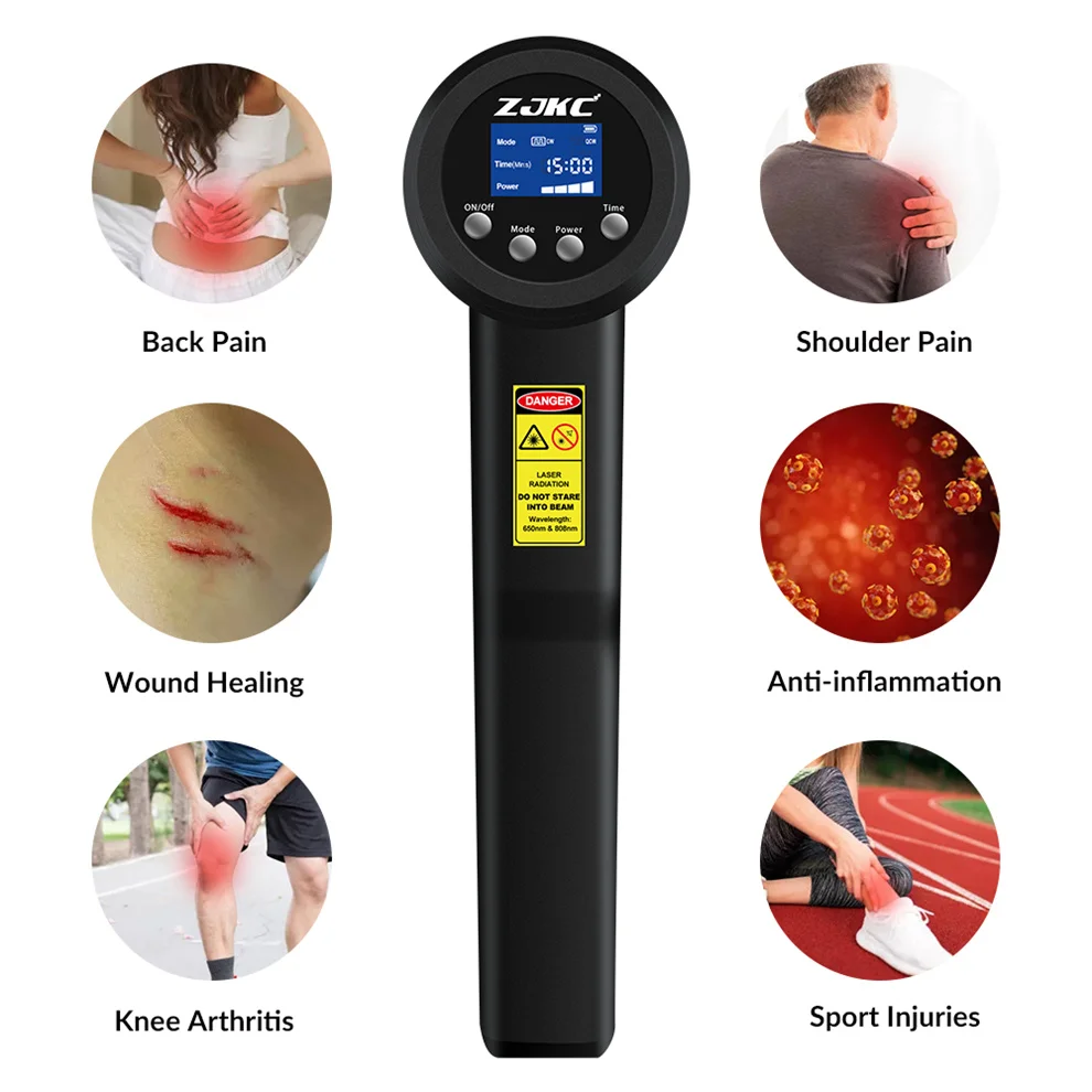 ZJKC 650nm x 10+808nmx15 physical class 3 cold laser best dog therapy red light elbow For Muscle Strains and Ligament Sprains