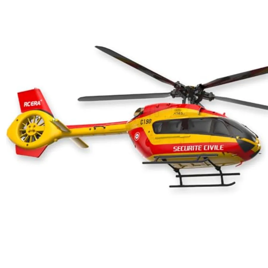 RC helicopter for adults and beginners: yellow single-rotor aircraft with optical flow positioning, altitude hold, RTF setup, 3