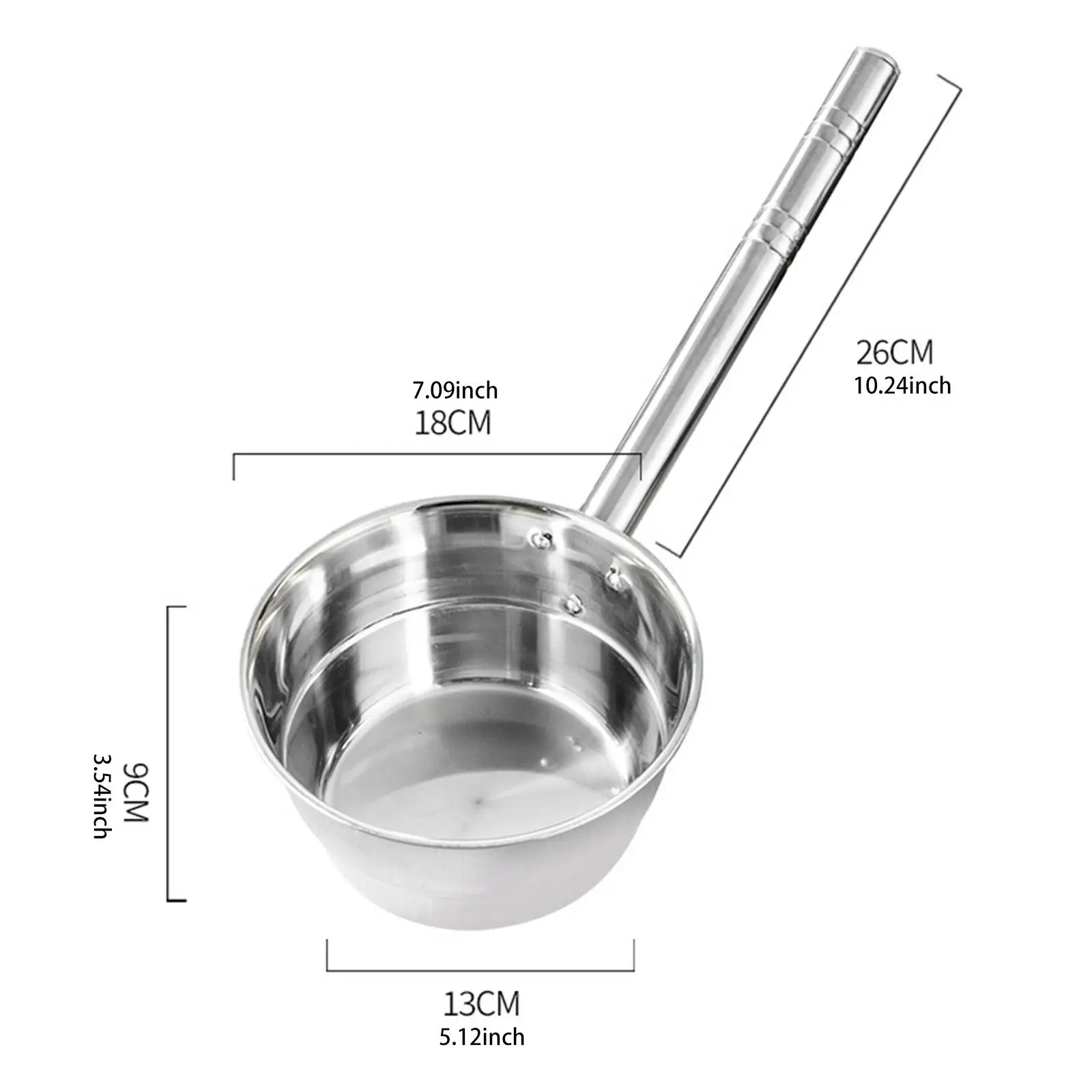 10inch Soup Ladle Large Lade Tools Stainless Steel Ample Capacity Big Spoon for Rinse Hair Washing Watering Gardening Home