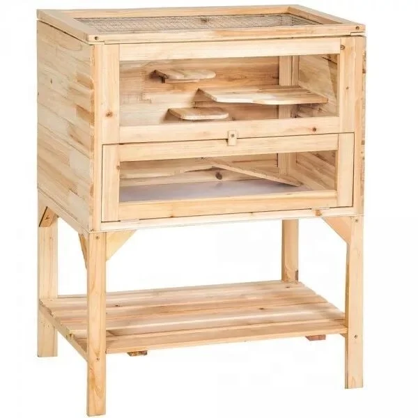 

MSH-H002 Double Decker Indoor Wooden Hamster Cage Indoor with Running Area