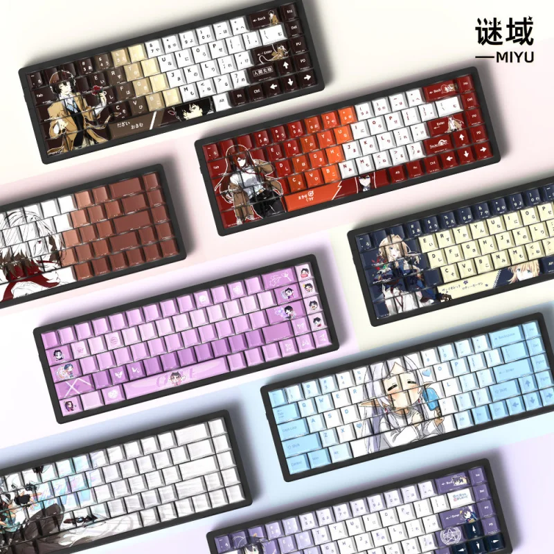 Miyu PBT OEM Keycaps 129 Keys Side-Engraved Translucent 5-Side Dye Sublimation for MX Mechanical Keyboard