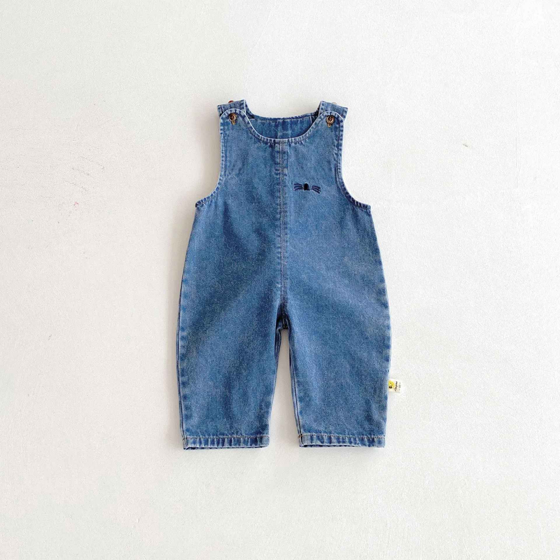 Autumn and Winter baby Denim Overalls with Rabbit Ears, Cute Long Pants and One-Piece Pants
