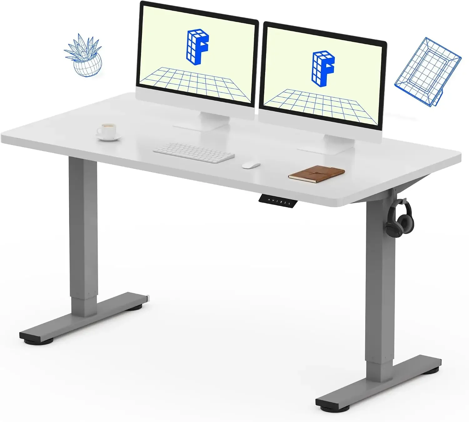 EN1 One-Piece Standing Desk, Electric Adjustable with 4 Memory Presets, 176 LBS Capacity, Stable & Quiet, Seamless Desktop