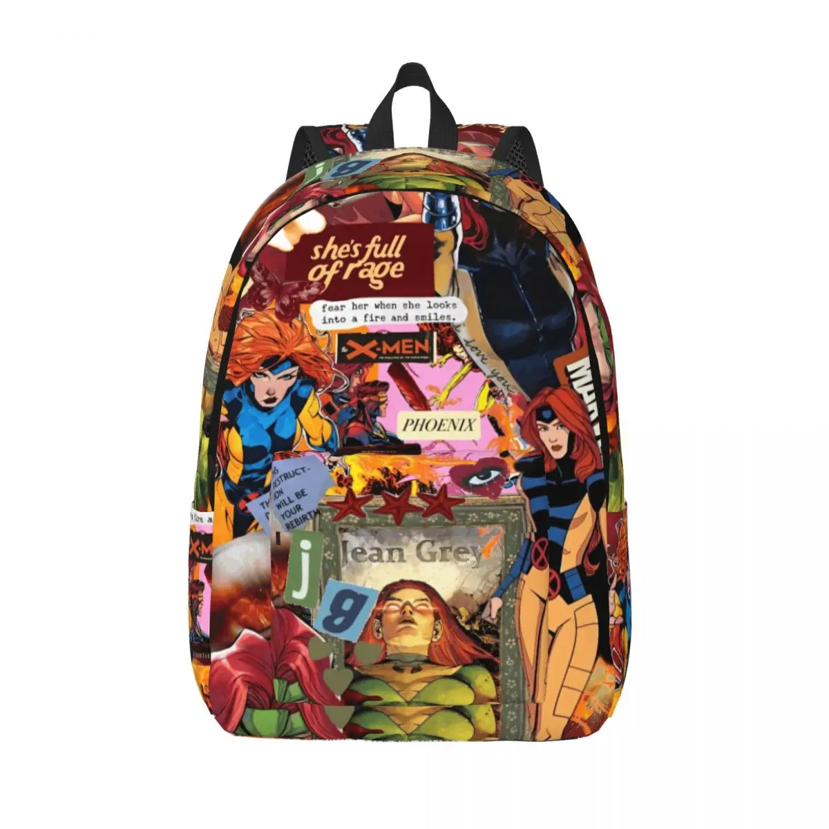 

X-Men Jean Grey Phoenix Backpack Men Women Fashion Student Hiking Travel Daypack Flames Force College Shoulder Bag Lightweight