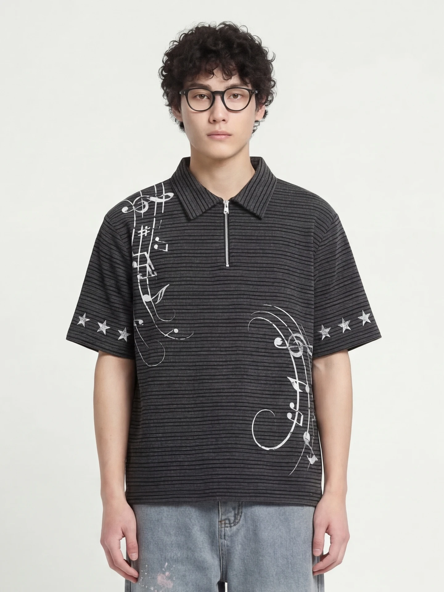 from-notes-スターカジュアル半袖tシャツ-ユニセックスサマーコレクション-おしゃれで快適なコットントップス
