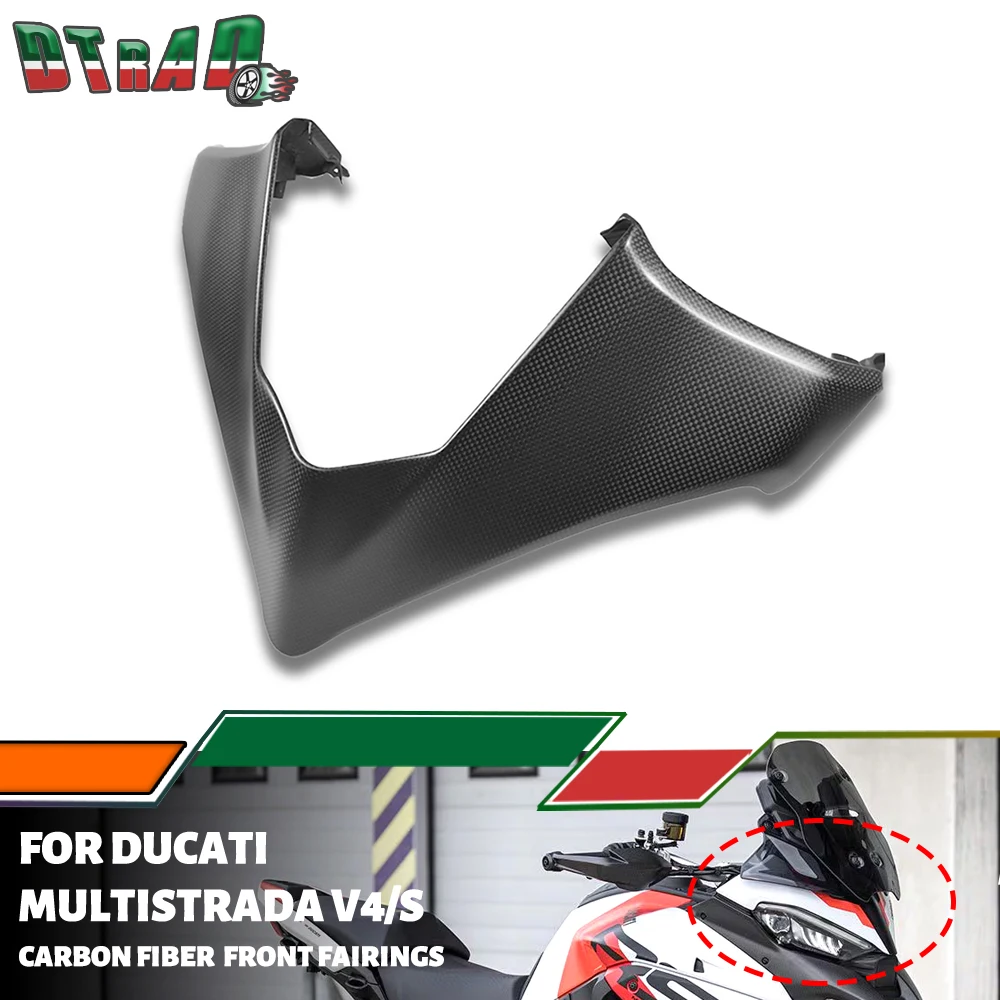 For DUCATI Multistrada V4 V4S Pikes Peak / Rally / RS 2021-2025 Motorcycle Carbon Fiber Front Fairings Upper Headlight Brackets