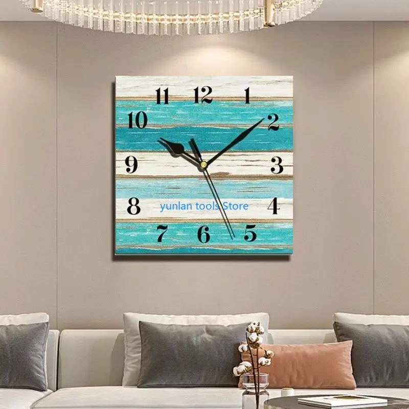 50LB Silent Non-Ticking Wooden Wall Clocks Battery Operated Country Retro Rustic