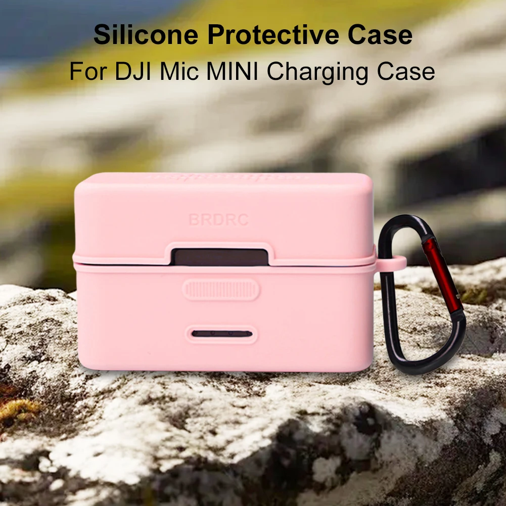 Para dji microfone mini caixa de carregamento caso protetor de silicone à prova de gota microfone sem fio protetor de silicone caso de silicone macio