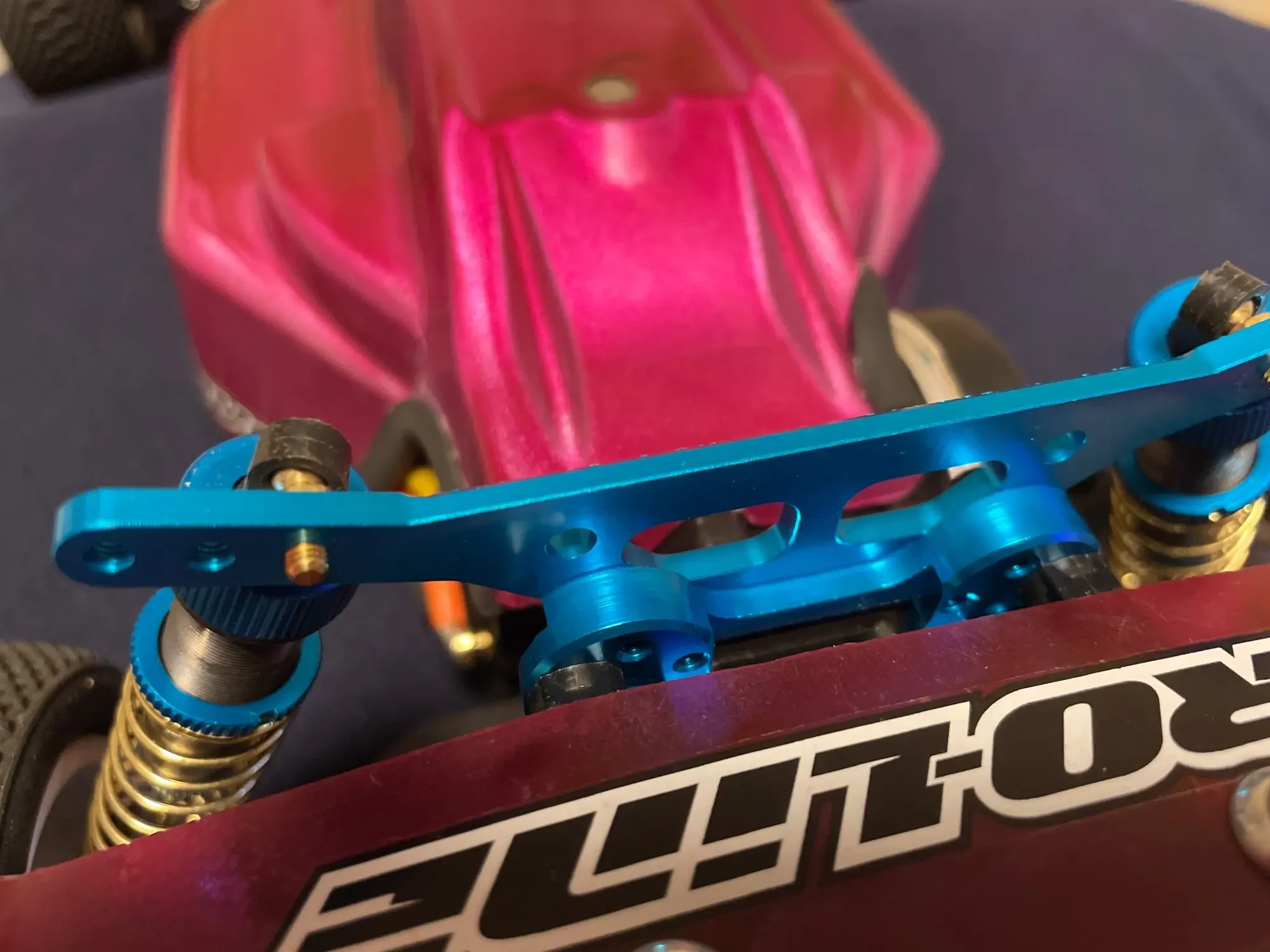 Soporte de Amortiguador Delantero y Trasero de Aleación CNC para Coche RC Tamiya DF-03 DF03 1/10, Piezas de Mejora