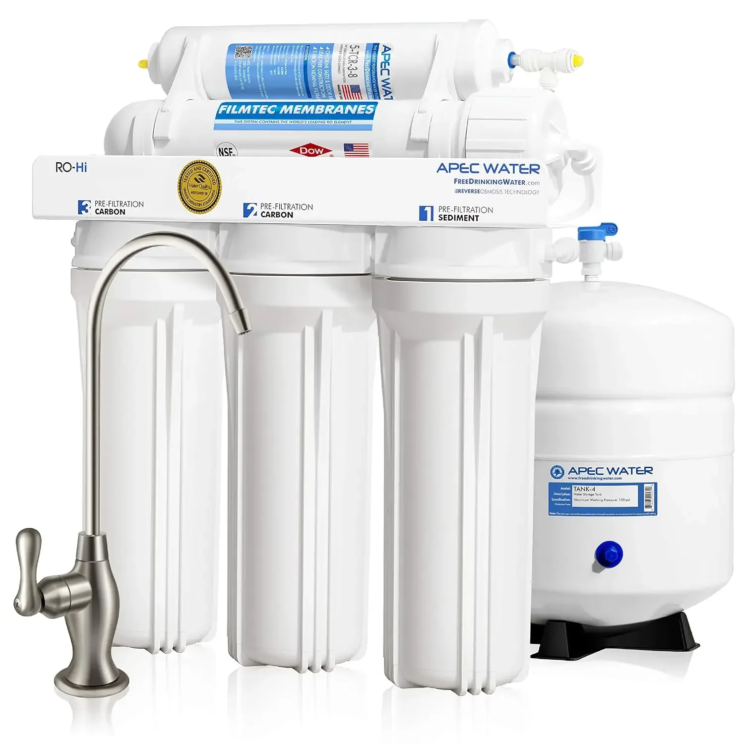 Water Systems Top Tier Supreme Certified High Output Fast Flow Ultra Safe Reverse Osmosis Drinking Water Filter System