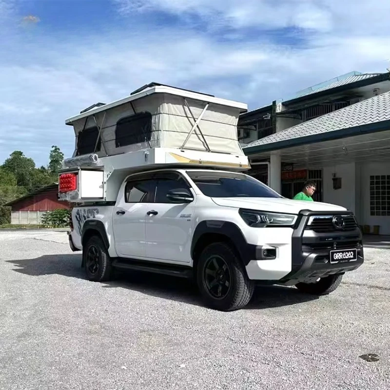 Slide In Pop Up Top Camper For Short Bed Pickup Flatbed Roof Tent Outdoor Camping Shelter For Sale