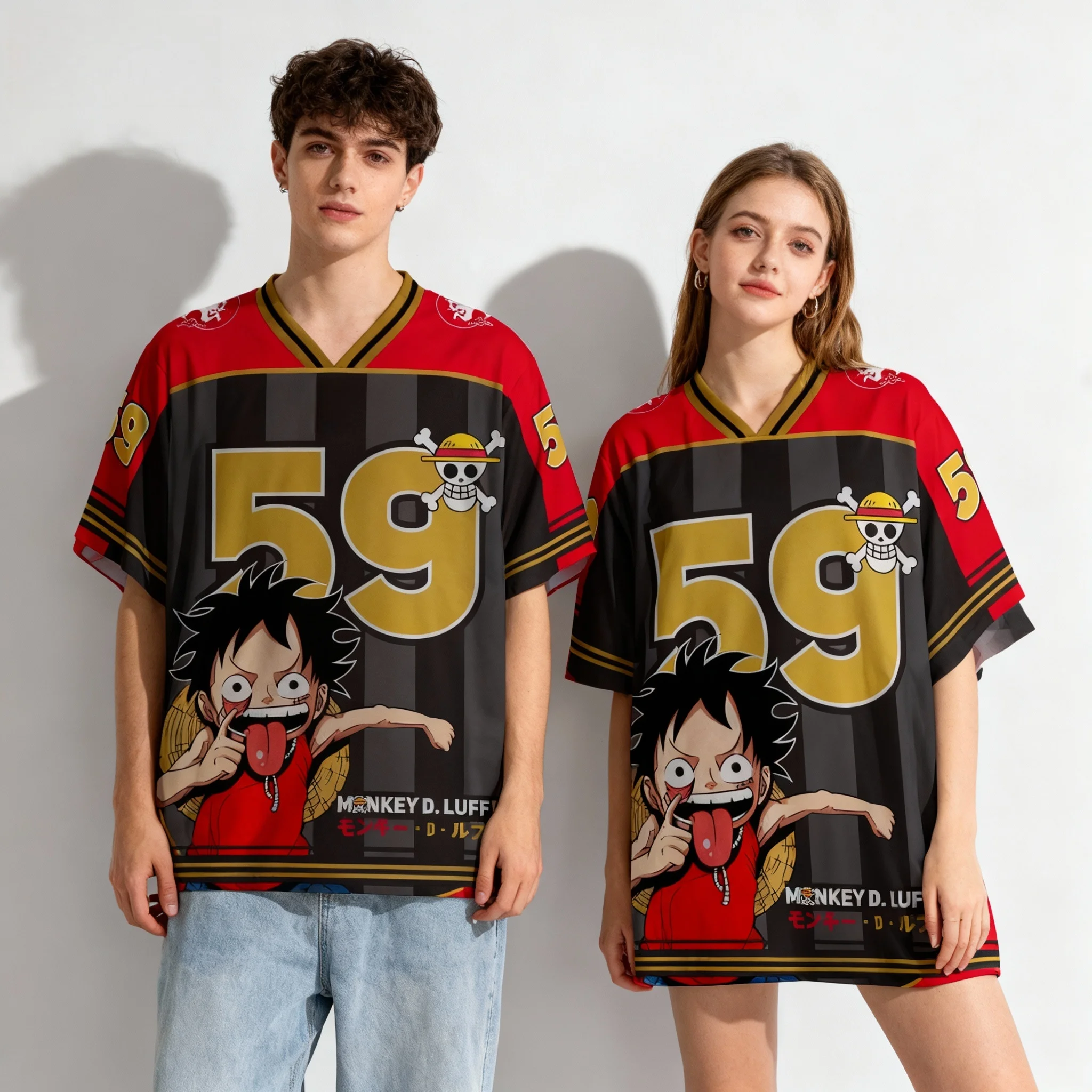 

Bandai Anime Luffy 3D Printed Sweet and Cool Street Summer T-shirt Super Large Men's and Women's Adult Top New Style