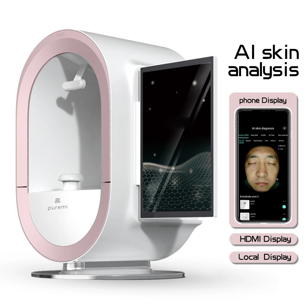 Dispositivo de câmera de scanner 3D inteligente, teste facial, máquina de análise de pele, espelho mágico, máquina analisadora de pele