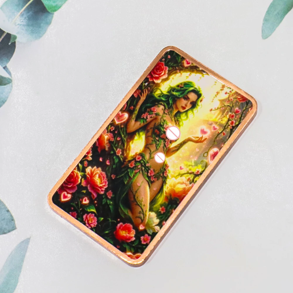 Garden Nature Fairy 1oz .999 Fine Copper Souvenir Bar Floral Forest Goddess Art UV Print  Pure Copper Coin Gifts For Elf Lovers