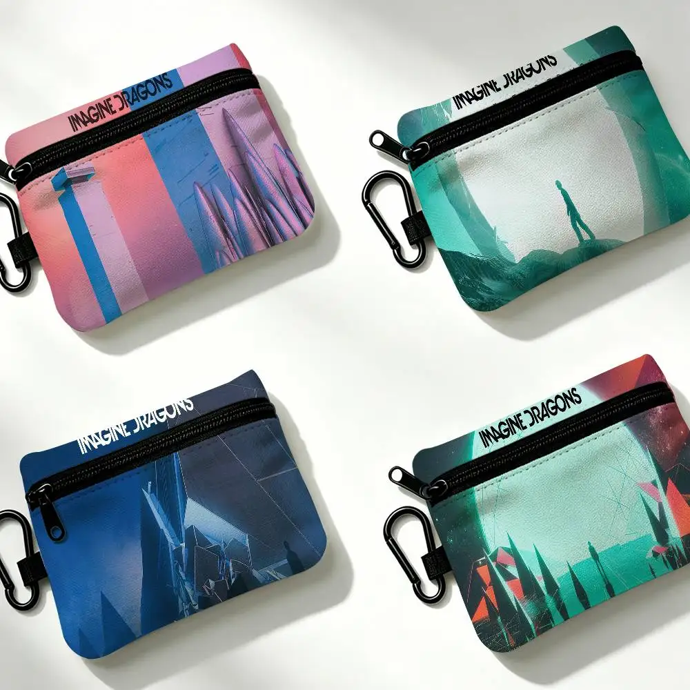 Band T-Twenty O-One P-Pilots Mini Oxford Cloth Coin Purse With Carabiner Hook Portable Key Card Wallet Small Zipper Storage