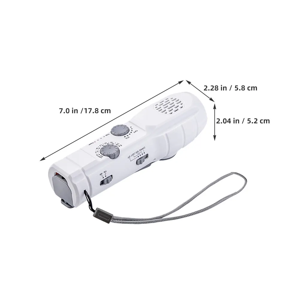 LED Hand Crank Flashlight Emergency Torch with Built-in Radio Sos Alarm USB Charging Function for Outdoor Camping Hiking Power