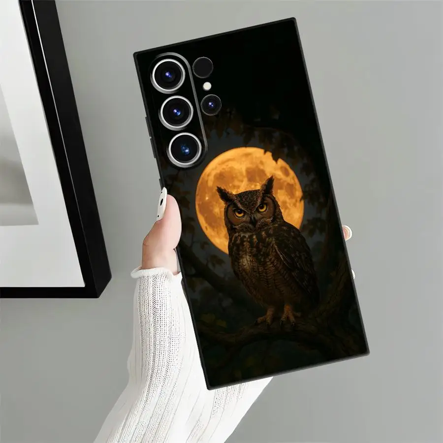Funda Phone Cover Case for Samsung Galaxy S26 Ultra S20 Ultra Note 20 8 9 10 S23 S24 S21 FE S10 S9 S25 Plus Simple Owl view 4