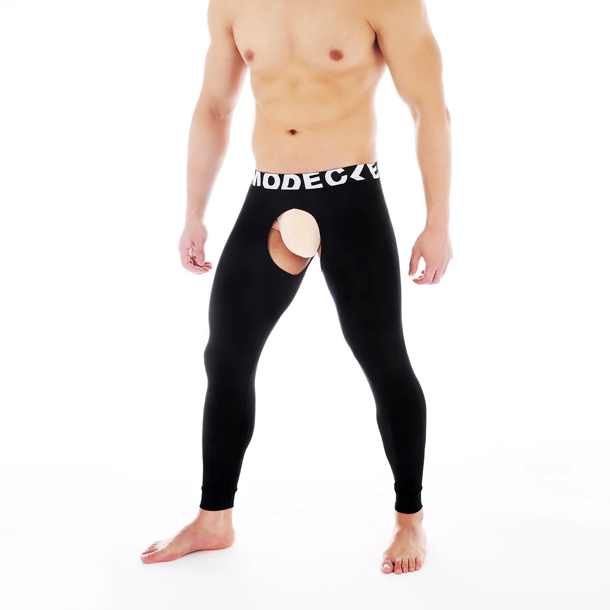 

Men's Warm Thermal Underwear Bottom Modal Slim Fit Open Crotch Breathable Soft Comfortable Sweat Absorp Leggings Basic Long John